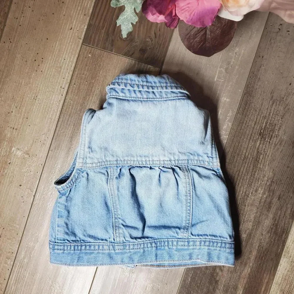babyGap Toddler 18-24m Blue Jean Vest EUC 100% Cotton NWOT